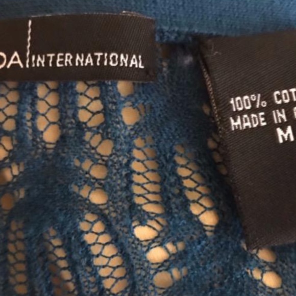 VICTORIA'S SECRET MODA INTERNATIONAL lacy cardigan sweater-M-100% cotton - Picture 3 of 4